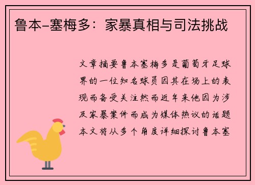 鲁本-塞梅多：家暴真相与司法挑战